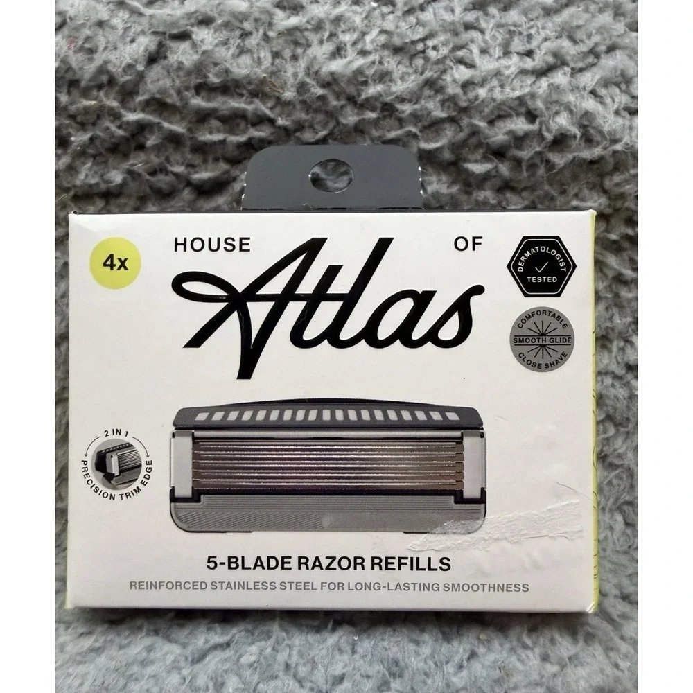 2x House Of Atlas 5-Blade Razor Refills 4ct Mens Stainless Steel Cartridges